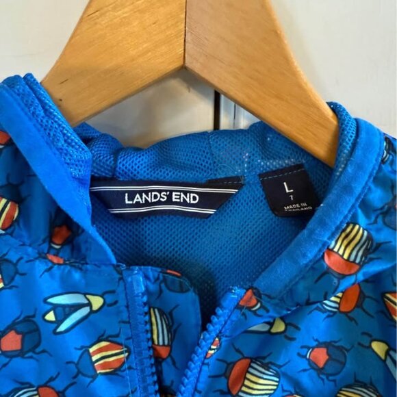 Lands’ End Kids Hooded Waterproof Lightweight Windbreaker/Rain Packable Jacket-S - Picture 8 of 9